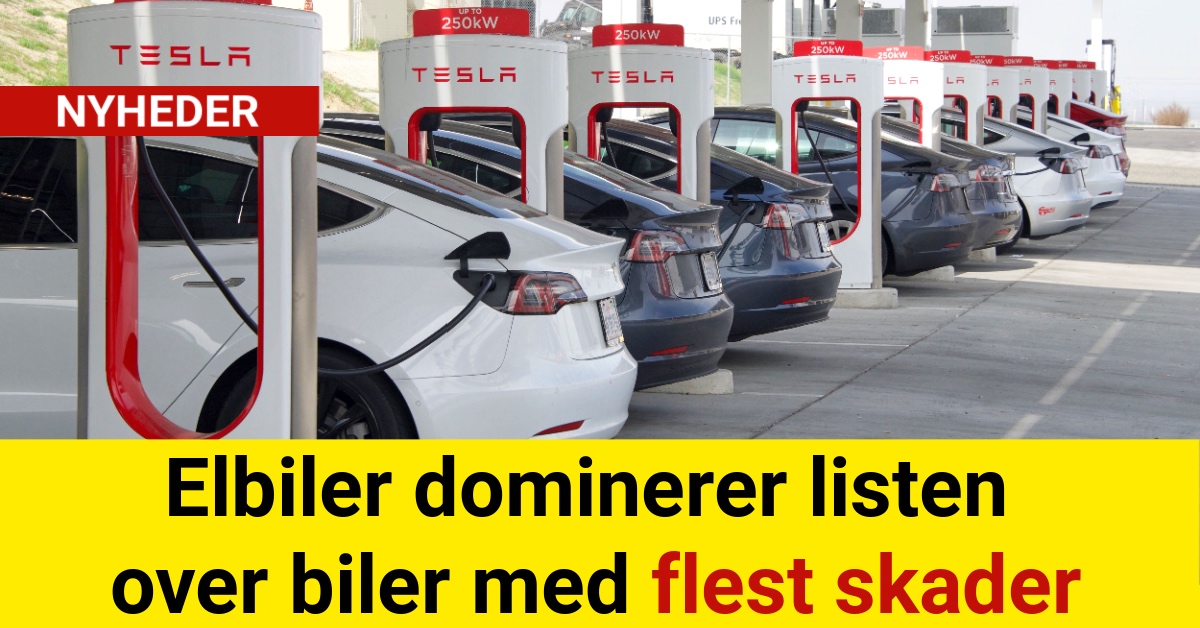 Elbiler dominerer listen over biler med flest skader