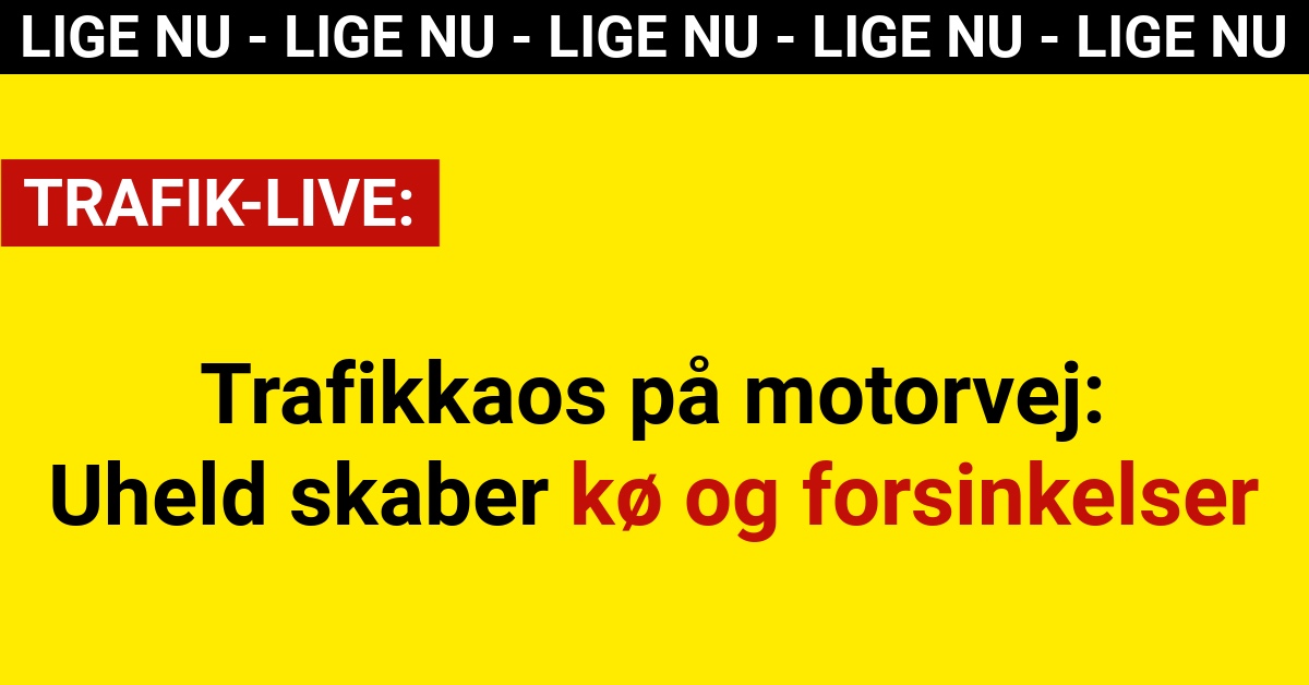 Trafikkaos på motorvej: Uheld skaber kø og forsinkelser