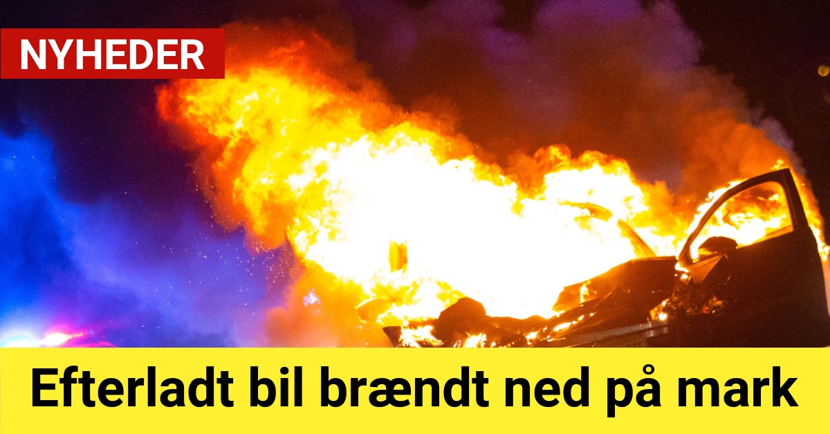 Efterladt bil brændt ned på mark