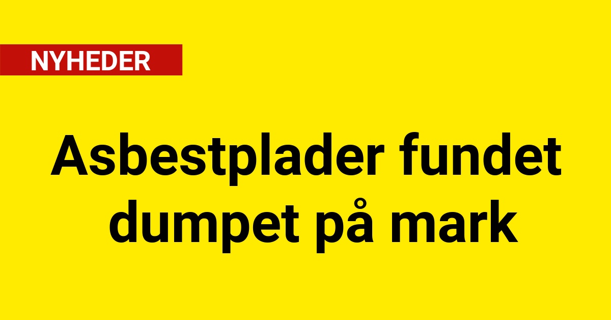 Asbestplader fundet dumpet på mark