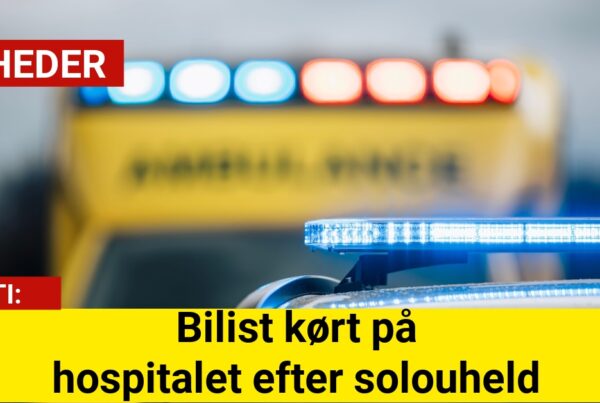 Bilist kørt på hospitalet efter solouheld