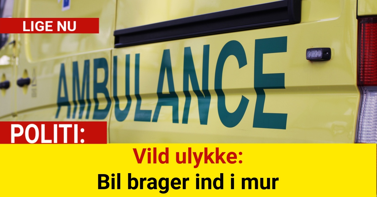 Vild ulykke: Bil brager ind i mur