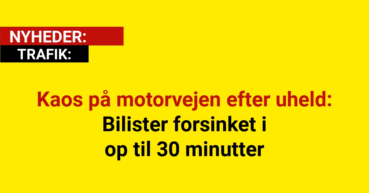 Kaos på motorvejen efter uheld: Bilister forsinket i op til 30 minutter