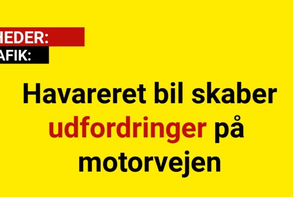 Havareret bil skaber udfordringer på motorvejen