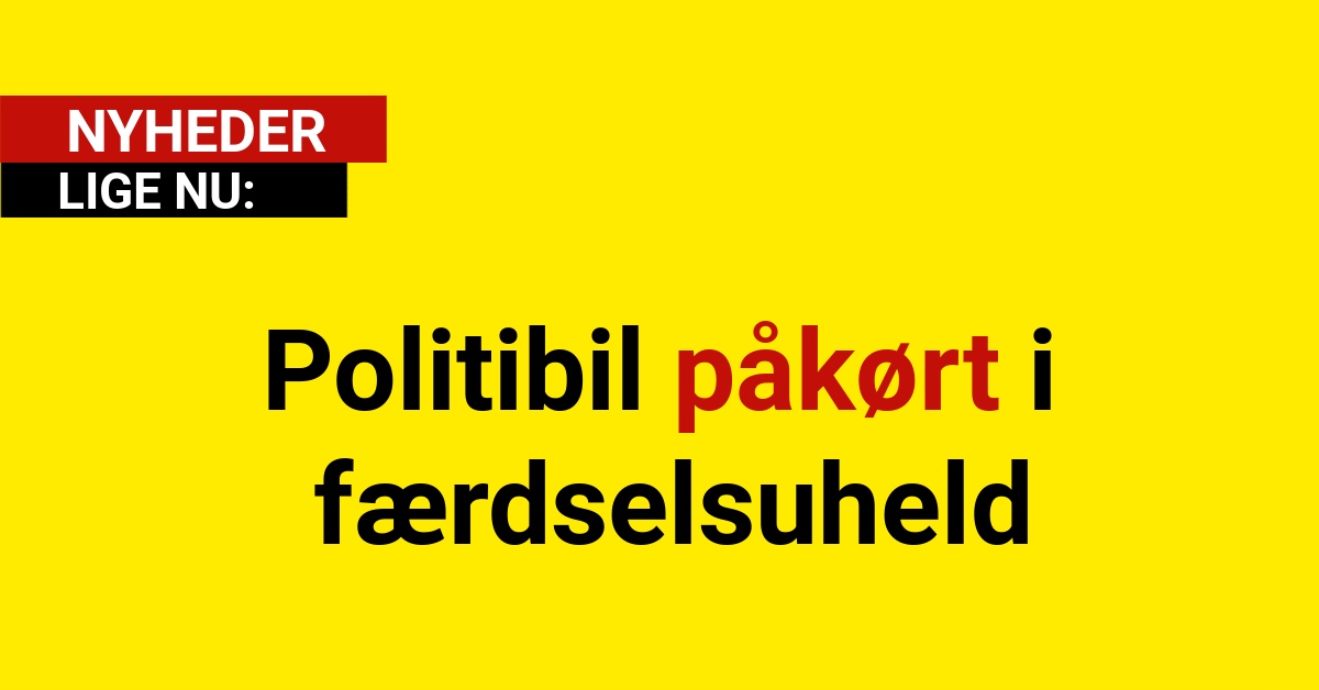 Politibil påkørt i færdselsuheld