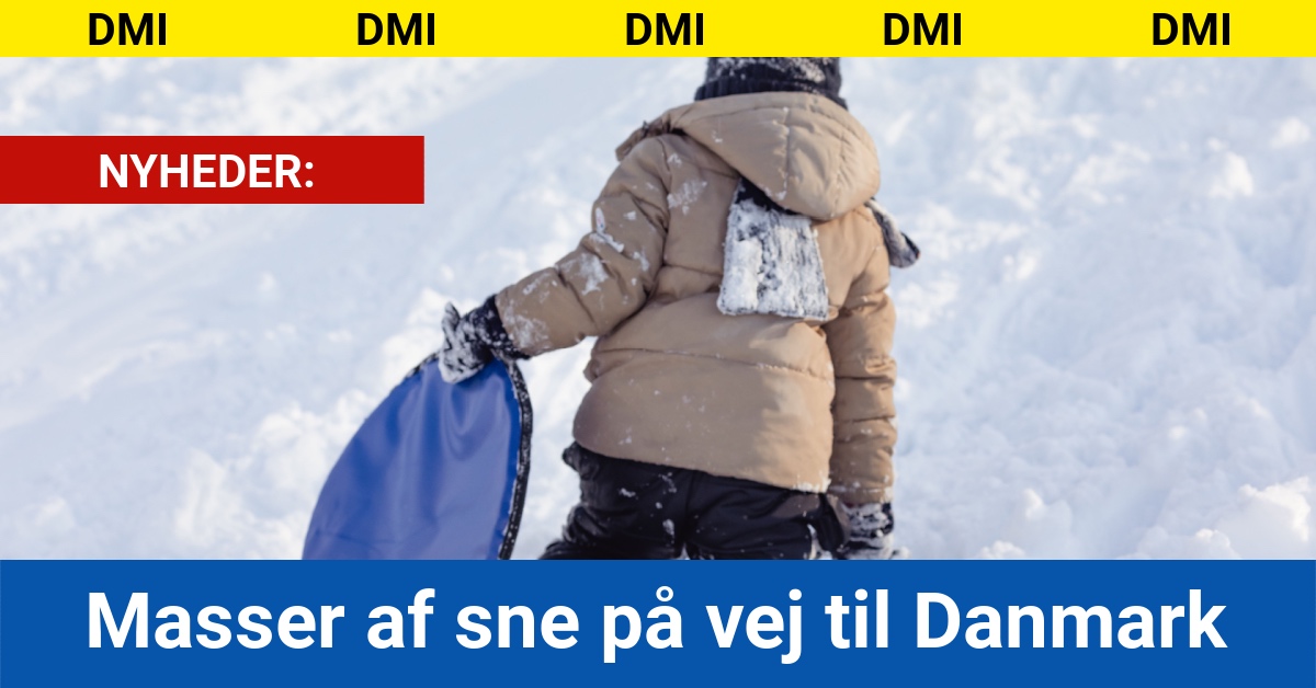 Masser af sne på vej til Danmark