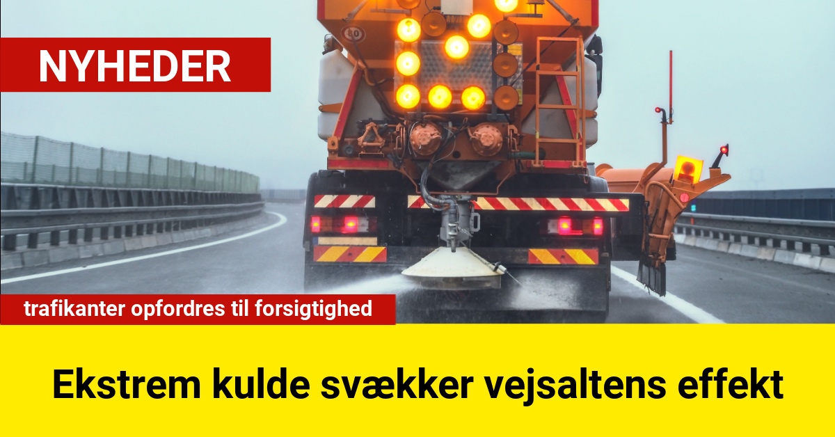 Ekstrem kulde svækker vejsaltens effekt – trafikanter opfordres til forsigtighed