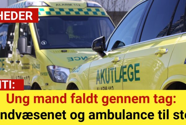 Ung mand faldt gennem tag: Brandvæsenet og ambulance til stede