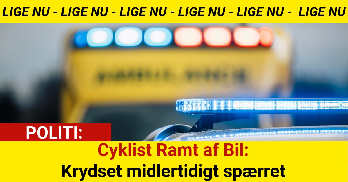 Cyklist Ramt af Bil: Krydset midlertidigt spærret