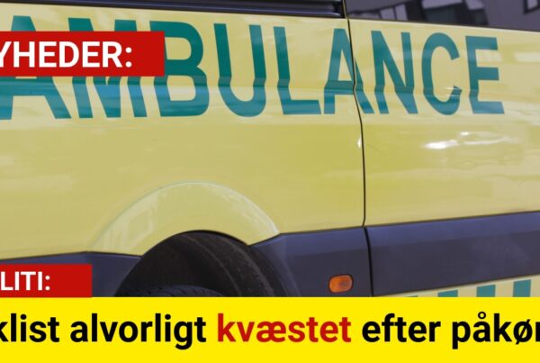 yklist alvorligt kvæstet efter påkørsel