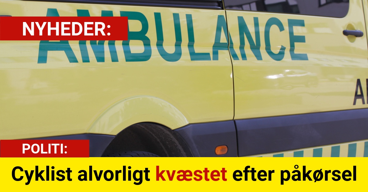 yklist alvorligt kvæstet efter påkørsel