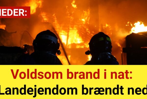 Voldsom brand i nat: Landejendom brændt ned