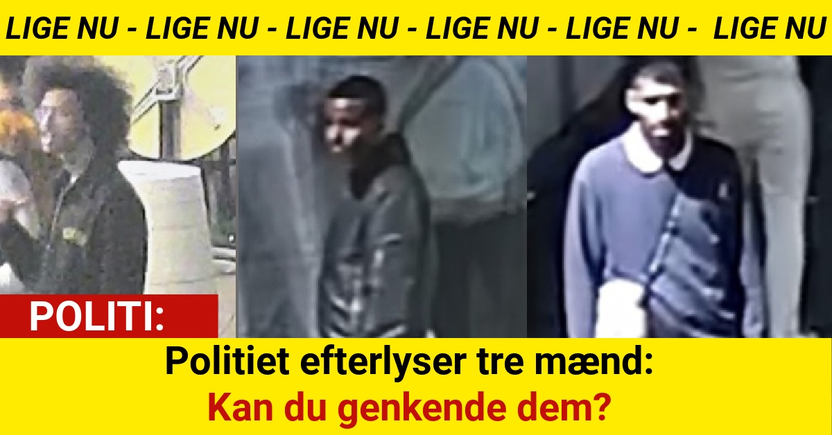 Politiet efterlyser tre mænd: Kan du genkende dem?