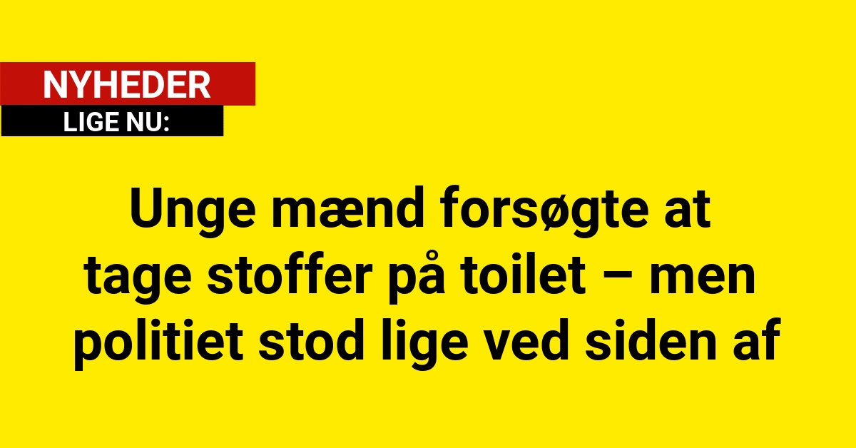 Unge mænd forsøgte at tage stoffer på toilet – men politiet stod lige ved siden af