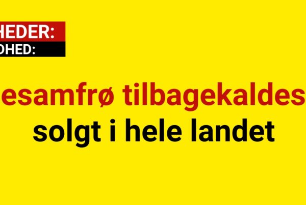 Sesamfrø tilbagekaldes - solgt i hele landet