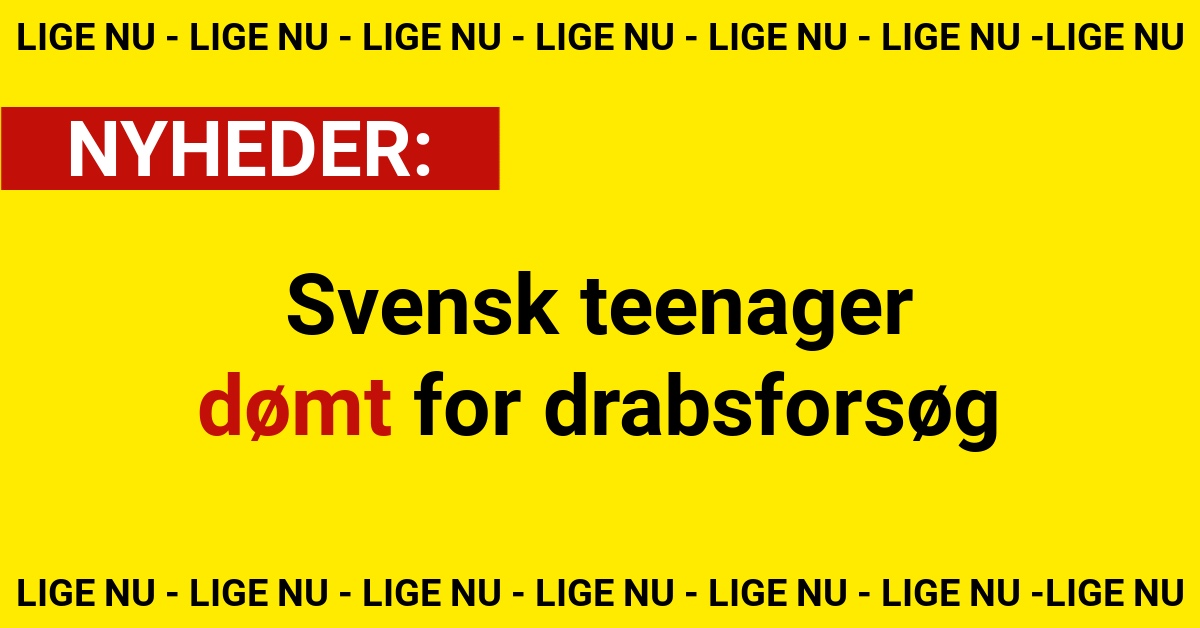 BREAKING: Svensk teenager dømt for drabsforsøg