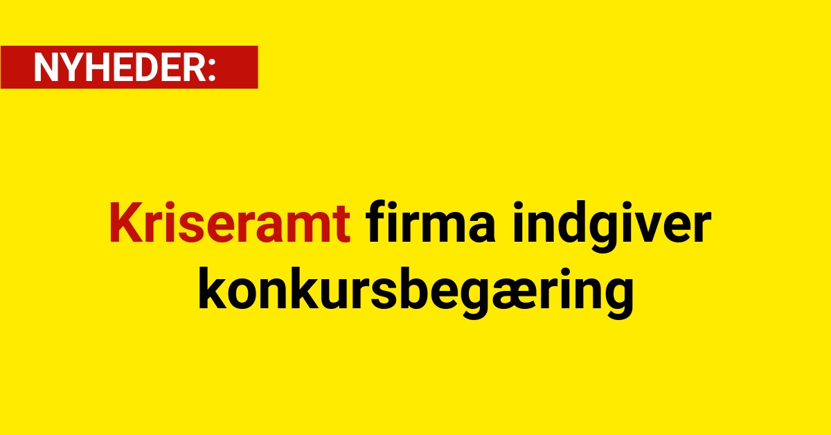 Kriseramt firma indgiver konkursbegæring