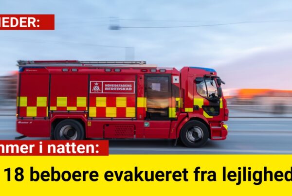 Flammer i natten: 18 beboere evakueret fra lejlighed