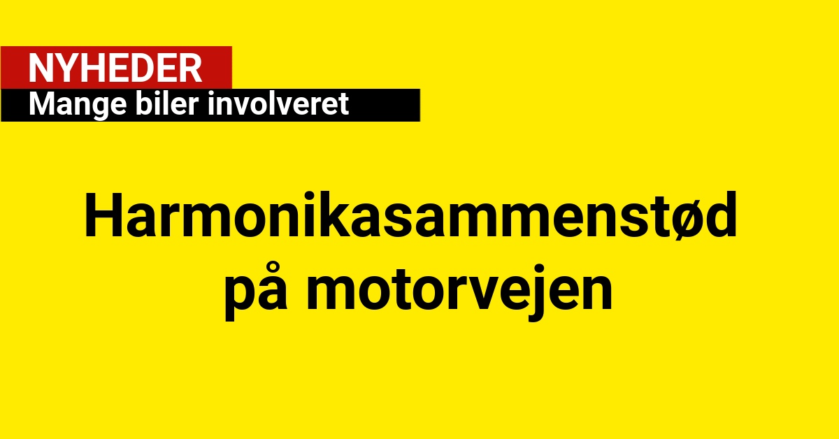 Harmonikasammenstød på motorvejen: Mange biler involveret