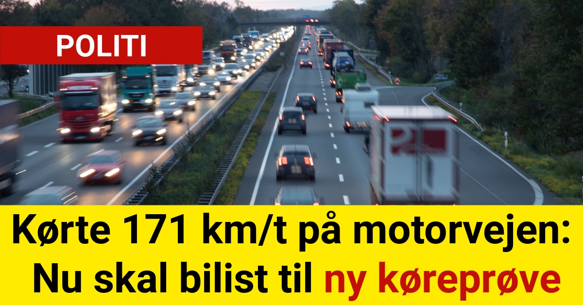 Kørte 171 km/t på motorvejen: Nu skal bilist til ny køreprøve