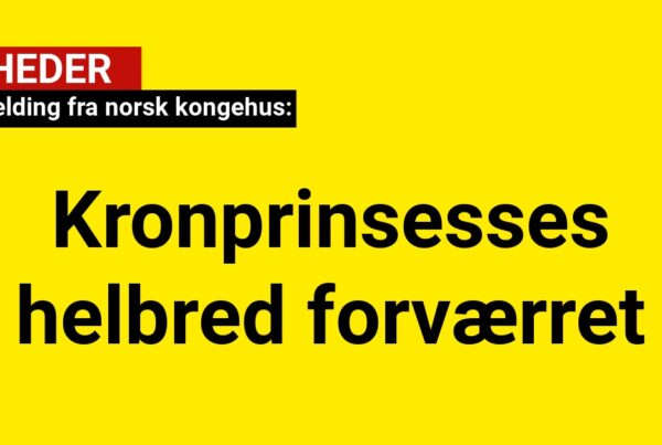 Chokmelding fra norsk kongehus: Kronprinsesses helbred forværret