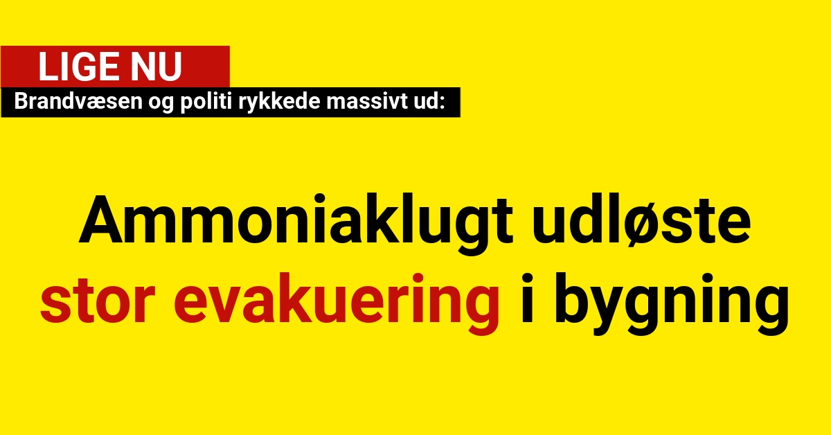 Ammoniaklugt udløste stor evakuering i bygning