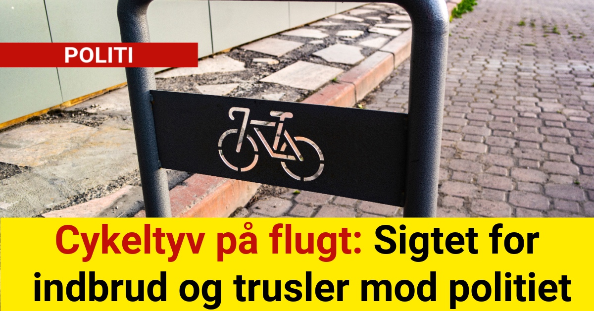 Cykeltyv på flugt: Sigtet for indbrud og trusler mod politiet