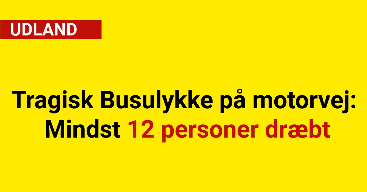 Tragisk Busulykke på motorvej: Mindst 12 personer dræbt