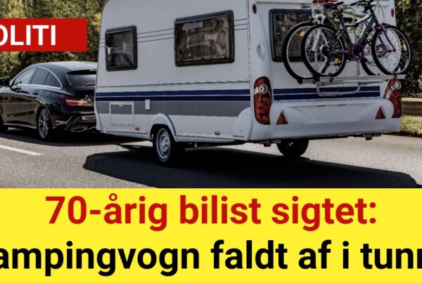 70-årig bilist sigtet: Campingvogn faldt af i tunnel