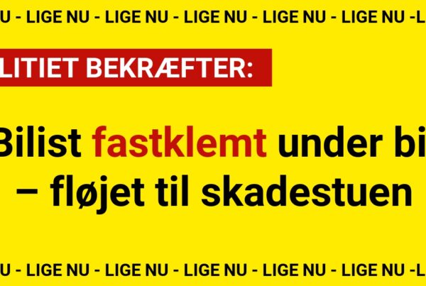 Bilist fastklemt under bil – fløjet til skadestuen