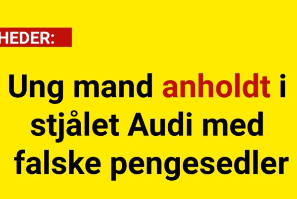 Ung mand anholdt i stjålet Audi med falske pengesedler