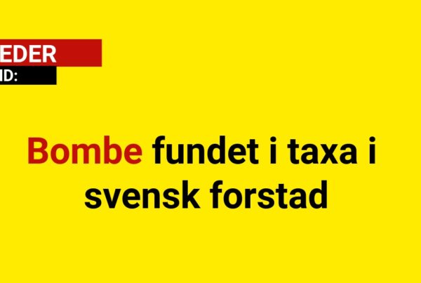 Bombe fundet i taxa i svensk forstad