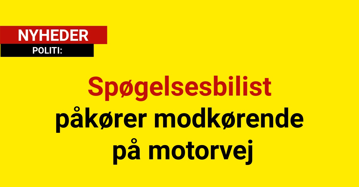 Spøgelsesbilist påkører modkørende på motorvej