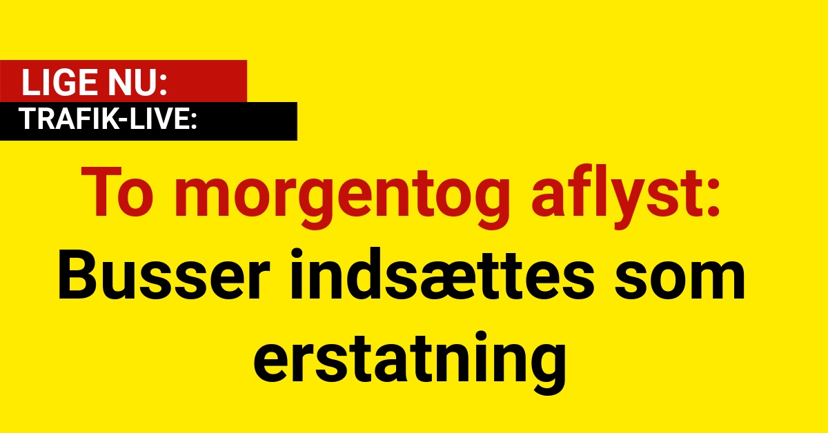 To morgentog aflyst: Busser indsættes som erstatning