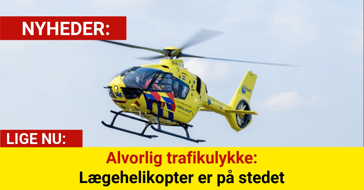 Alvorlig trafikulykke: Lægehelikopter er på stedet