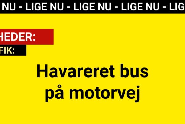 Havareret bus på motorvej