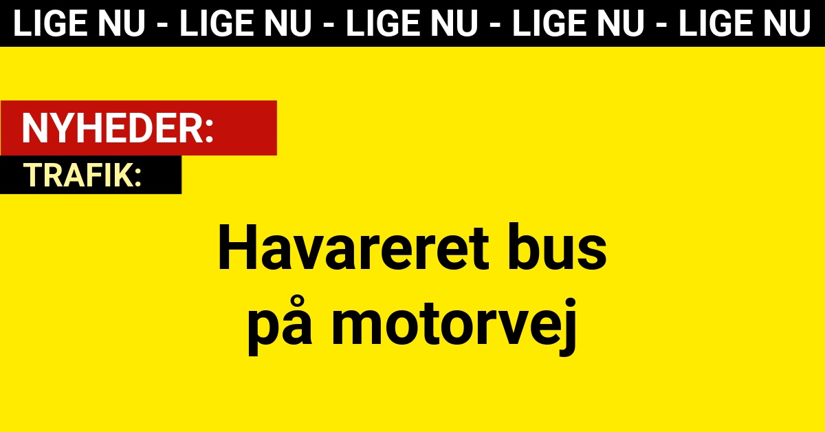 Havareret bus på motorvej