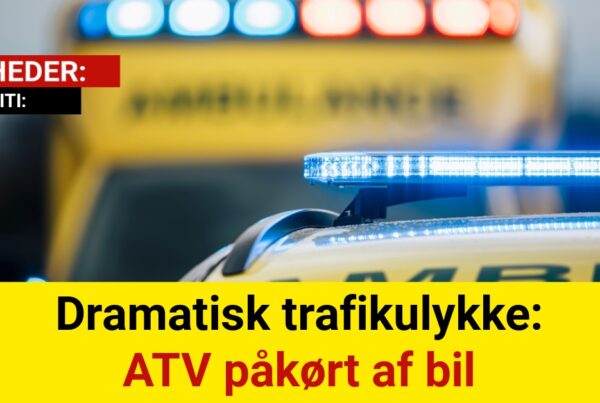 Dramatisk trafikulykke: ATV påkørt af bil