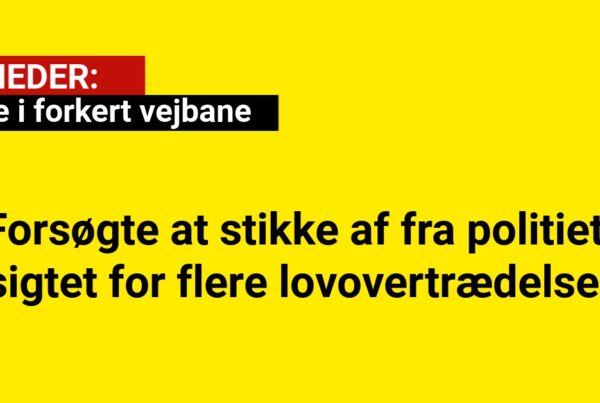 kørte i forkert vejbane