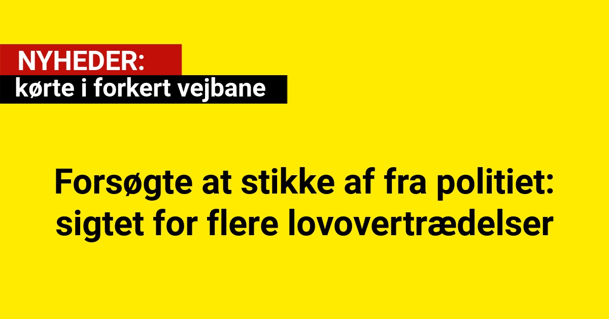 kørte i forkert vejbane