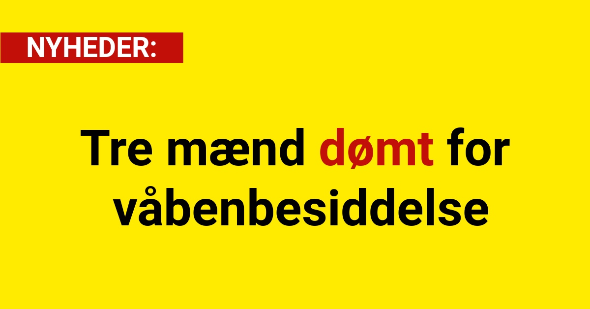 Tre mænd dømt for våbenbesiddelse