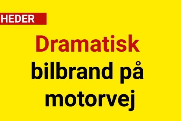 Dramatisk bilbrand på motorvej