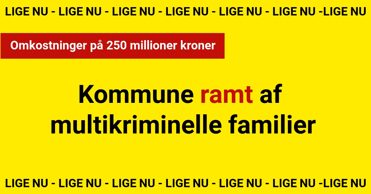 Kommune ramt af multikriminelle familier: Omkostninger på 250 millioner kroner​