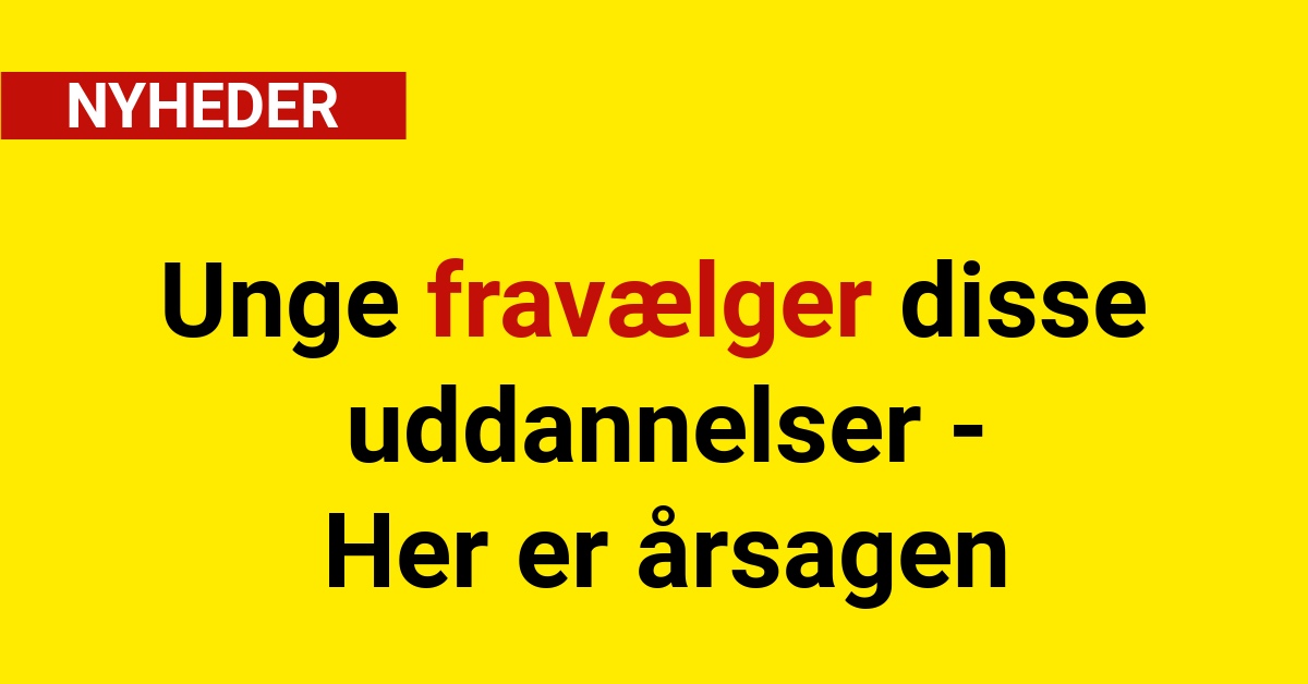 Unge fravælger disse uddannelser - Her er årsagen