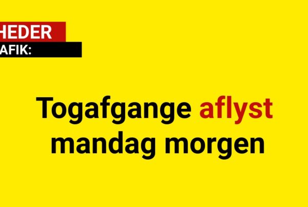 Togafgange aflyst mandag morgen