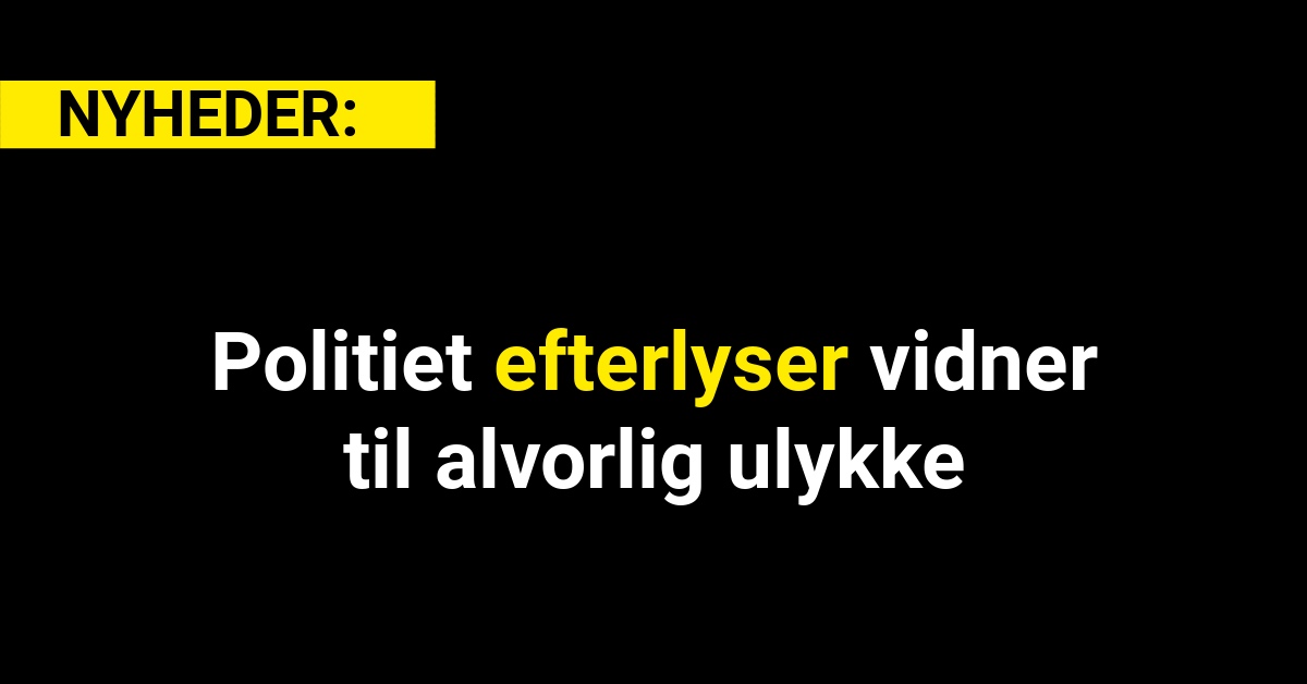 Politiet efterlyser vidner til alvorlig ulykke