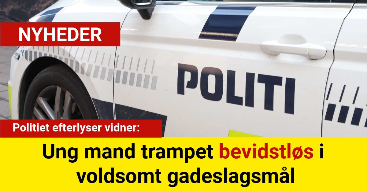 Ung mand trampet bevidstløs i voldsomt gadeslagsmål – politiet efterlyser vidner