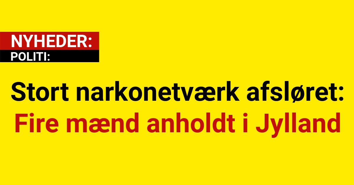 Stort narkonetværk afsløret: Fire mænd anholdt i Jylland