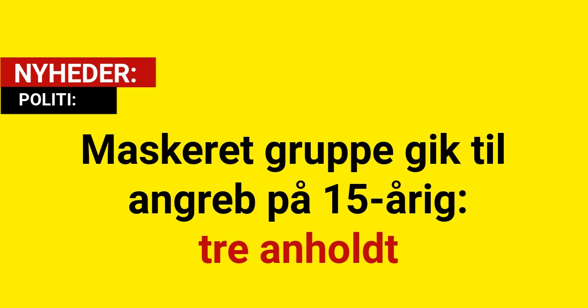 Maskeret gruppe gik til angreb på 15-årig – tre anholdt