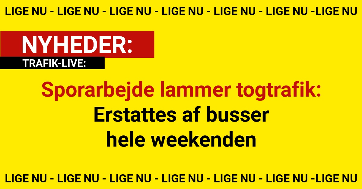 Sporarbejde lammer togtrafik: Erstattes af busser hele weekenden